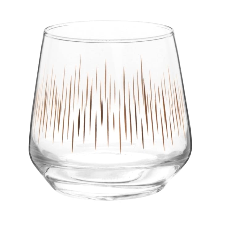 Maisons du Monde Juego de vasos (x6) de cristal transparente y dorado
