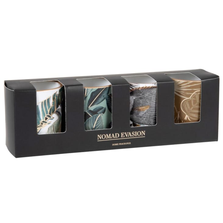 Maisons du Monde Juego de velas perfumadas (x4) en tarros de cristal multicolor