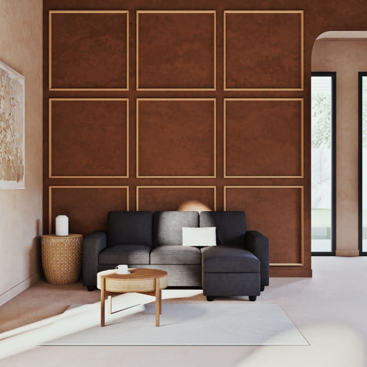 Maisons Du Monde Jules - Sofá Esquinero De 3 Plazas Antracita