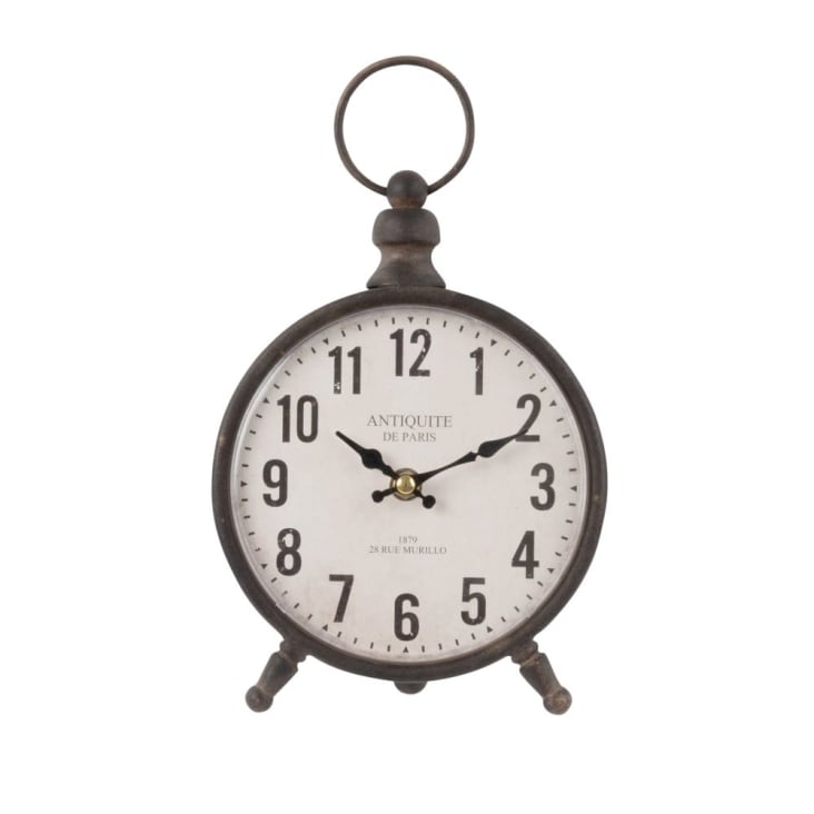 Maisons du Monde JULIETTA - Reloj de sobremesa de metal negro 17x28