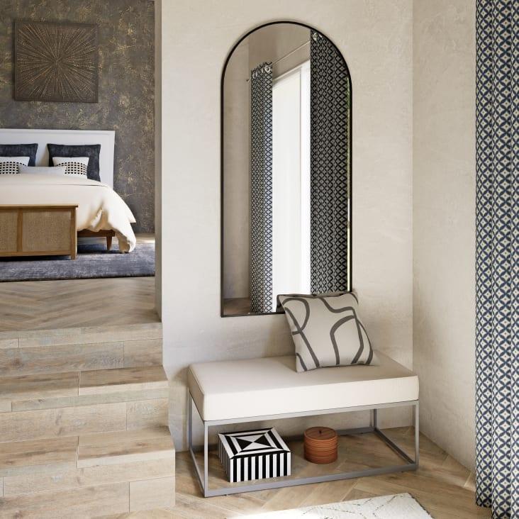 Maisons Du Monde JULIO - Espejo De Metal Negro 65x140