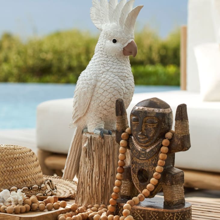 Maisons Du Monde KAKATO - Estatua De Jardín De Cacatúas Con Raíces De árbol Blanco Alt. 51