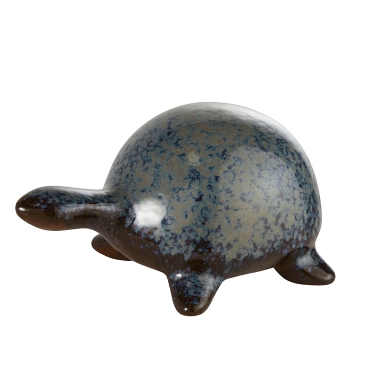 Maisons du Monde Kala - Estatua de tortuga en dolomita azul de 15 cm