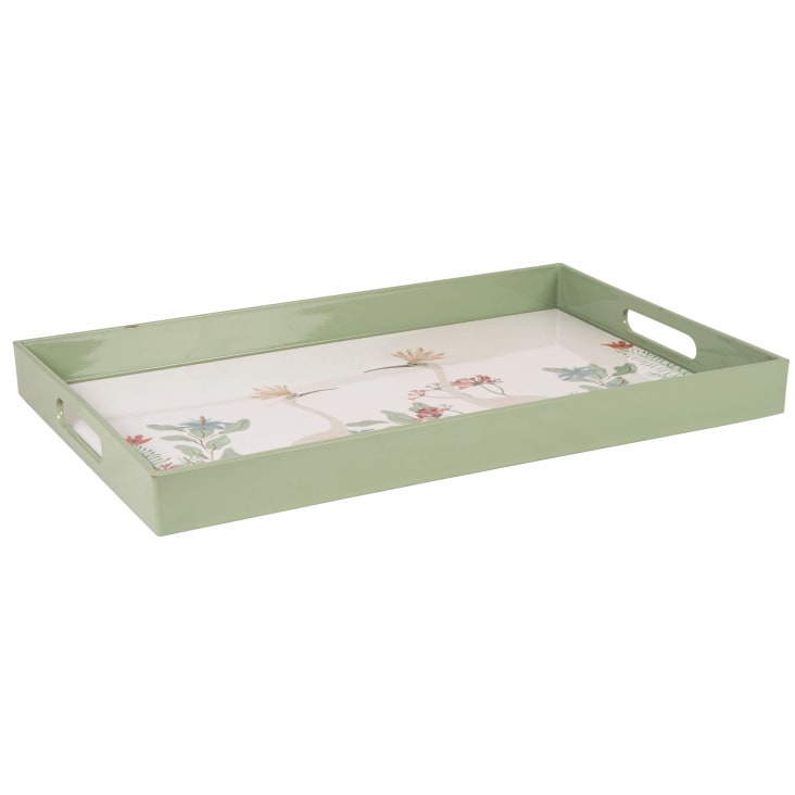 Maisons Du Monde Kali - Bandeja De Flores En Beige Verde Y Rojo
