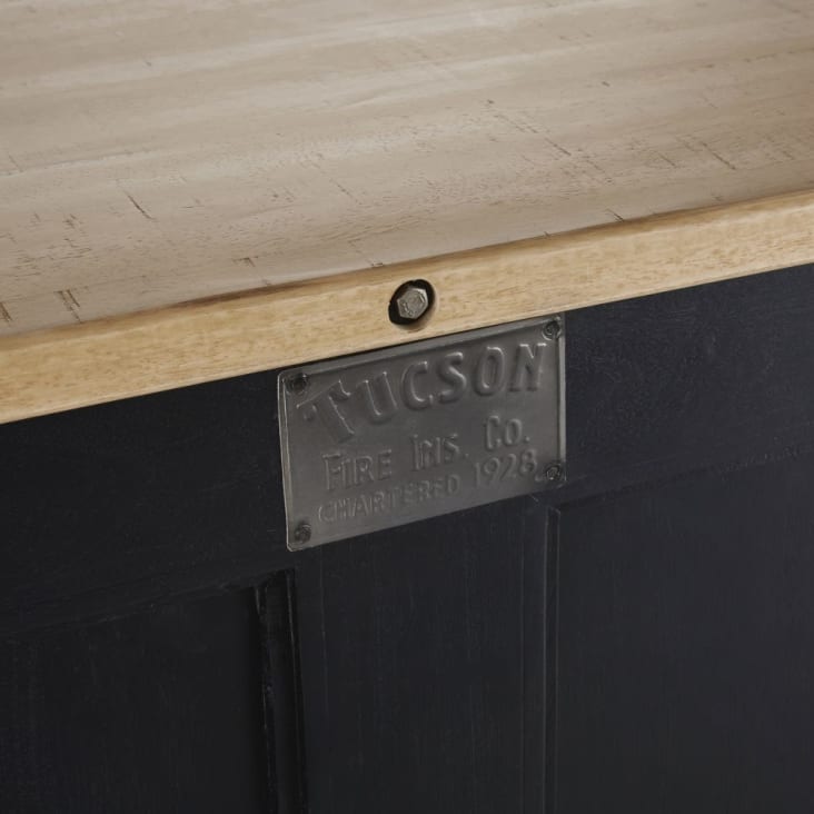 Maisons Du Monde Kansas - Bar Industrial Con Reposapiés Metal Gris Acabado Patinado/envejecido