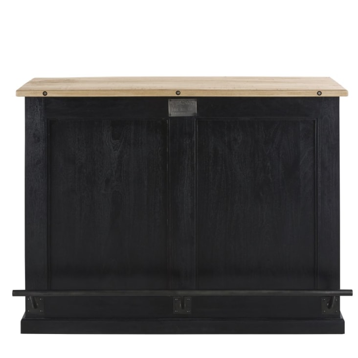 Maisons du Monde Kansas - Bar industrial con reposapiés metal gris acabado patinado/envejecido