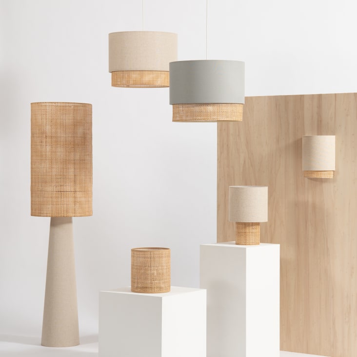 Maisons Du Monde Karven - Aplique De Algodón Beige Y Ratán D.10