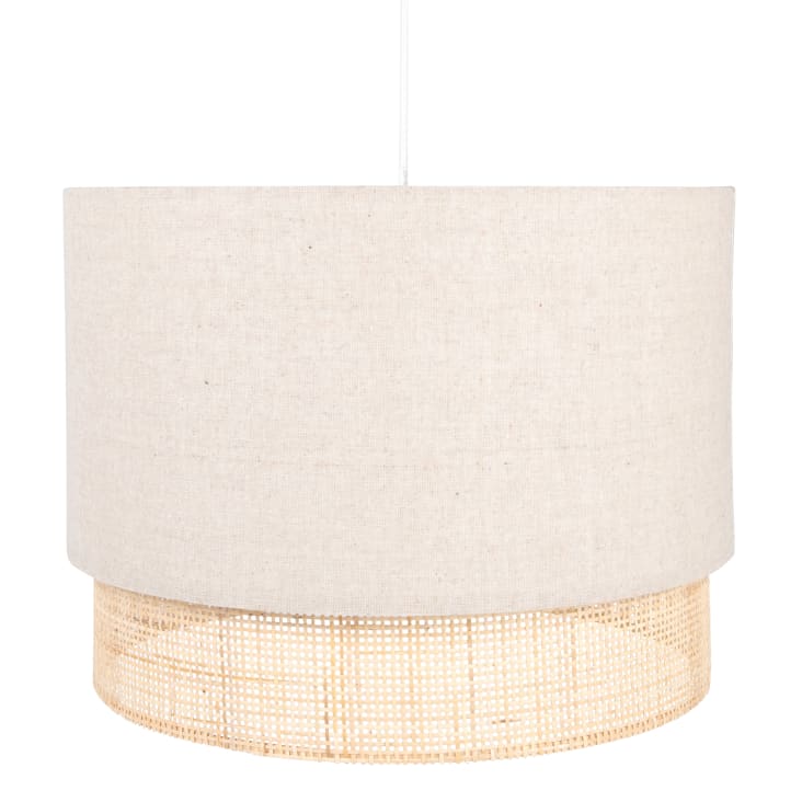 Maisons du Monde Karven - Lámpara de techo de mimbre y poliéster reciclado beige
