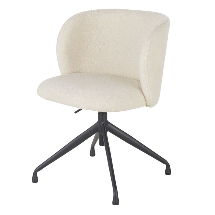 Maisons Du Monde Kate - Silla De Escritorio Giratoria Con Rizo Blanco