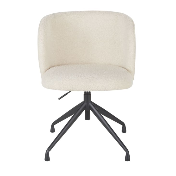 Maisons du Monde Kate - Silla de escritorio giratoria con rizo blanco