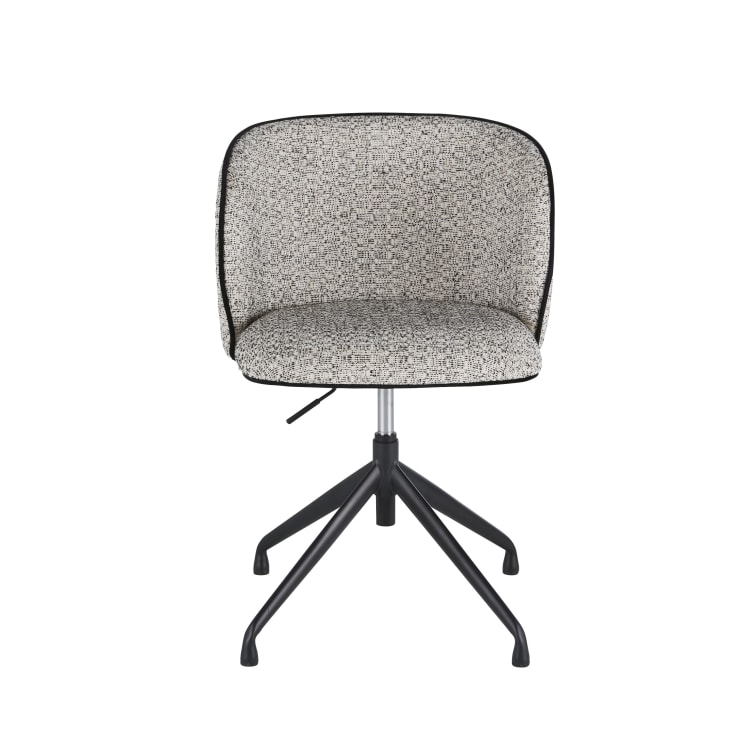 Maisons Du Monde Kate - Silla De Escritorio Giratoria Y Regulable Gris Moteado Y Acero Negro
