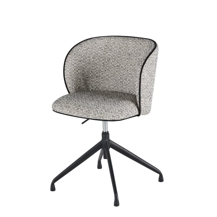 Maisons du Monde Kate - Silla de escritorio giratoria y regulable gris moteado y acero negro