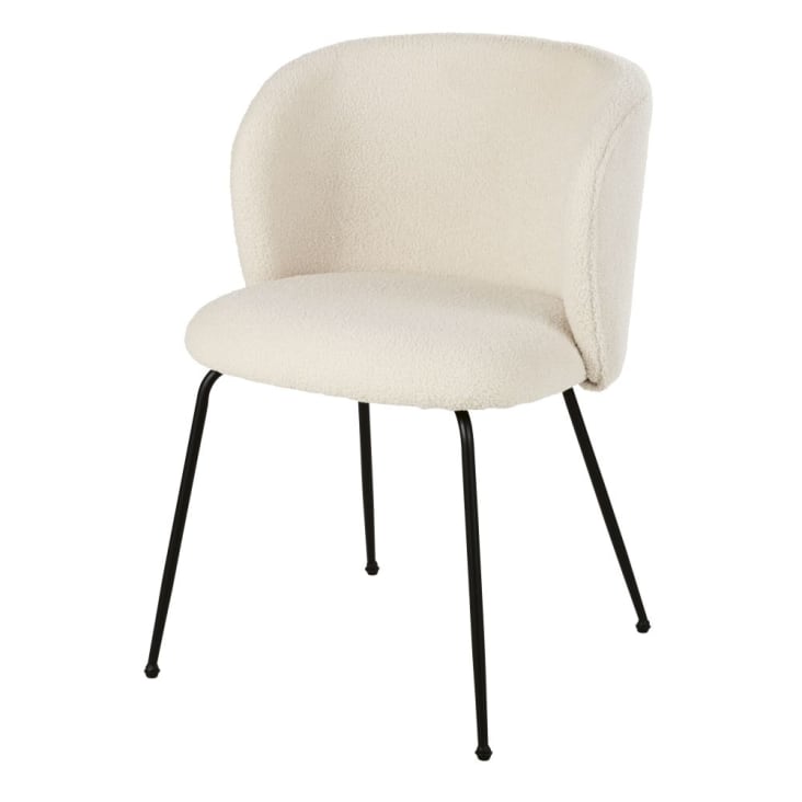 Maisons du Monde Kate - Silla de rizo de color crudo y acero negro
