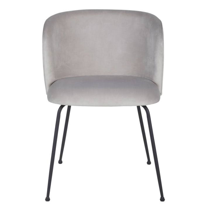 Maisons Du Monde Kate - Silla De Terciopelo "grège" Y Acero Negro