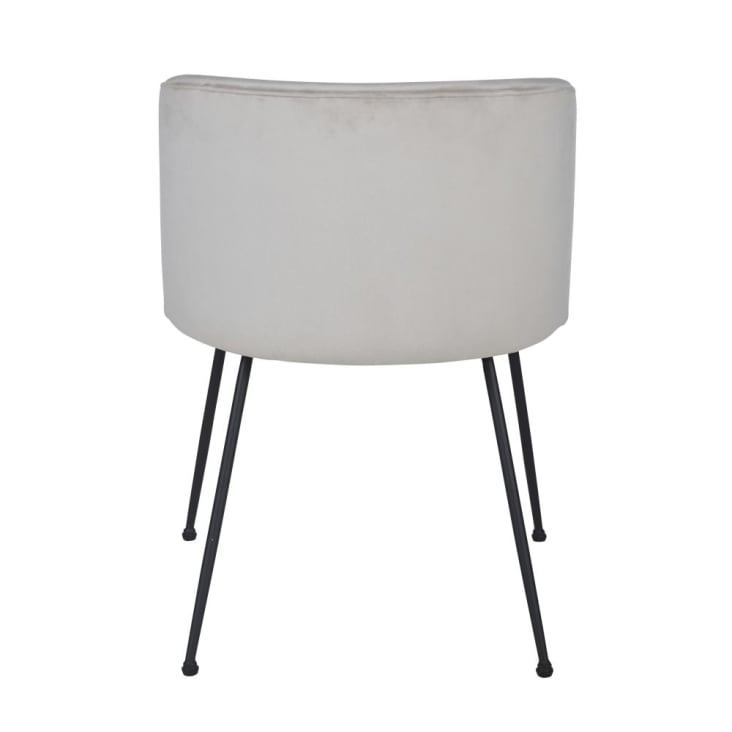 Maisons Du Monde Kate - Silla De Terciopelo "grège" Y Acero Negro