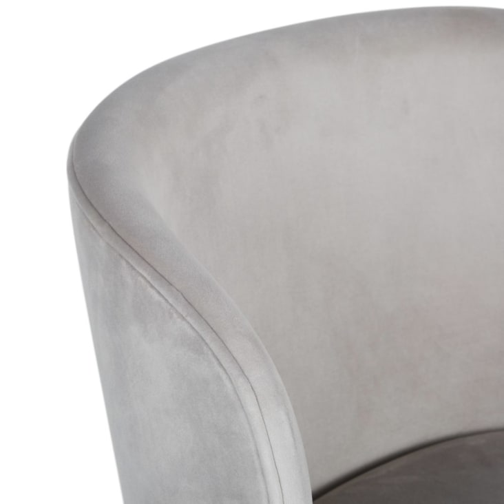 Maisons Du Monde Kate - Silla De Terciopelo "grège" Y Acero Negro