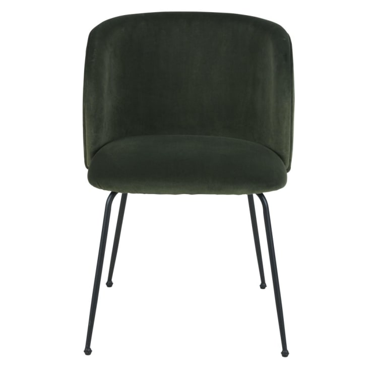 Maisons Du Monde Kate - Silla De Terciopelo Verde Caqui Y Acero Negro