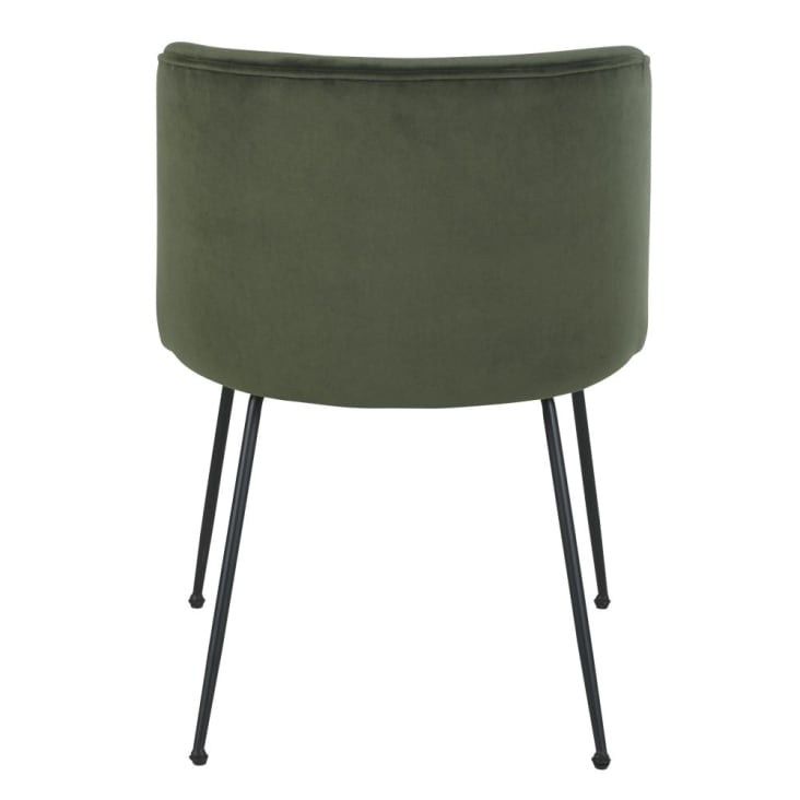 Maisons Du Monde Kate - Silla De Terciopelo Verde Caqui Y Acero Negro