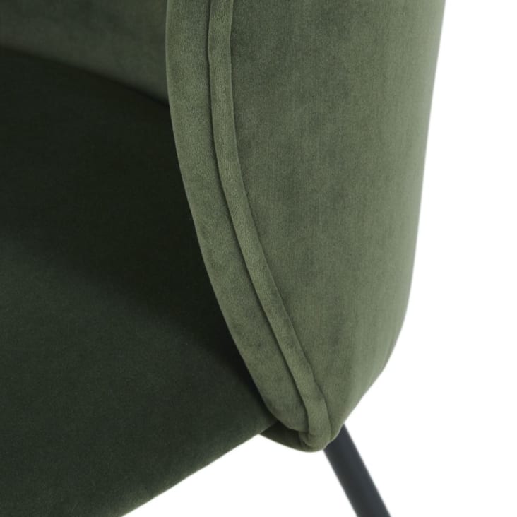 Maisons Du Monde Kate - Silla De Terciopelo Verde Caqui Y Acero Negro