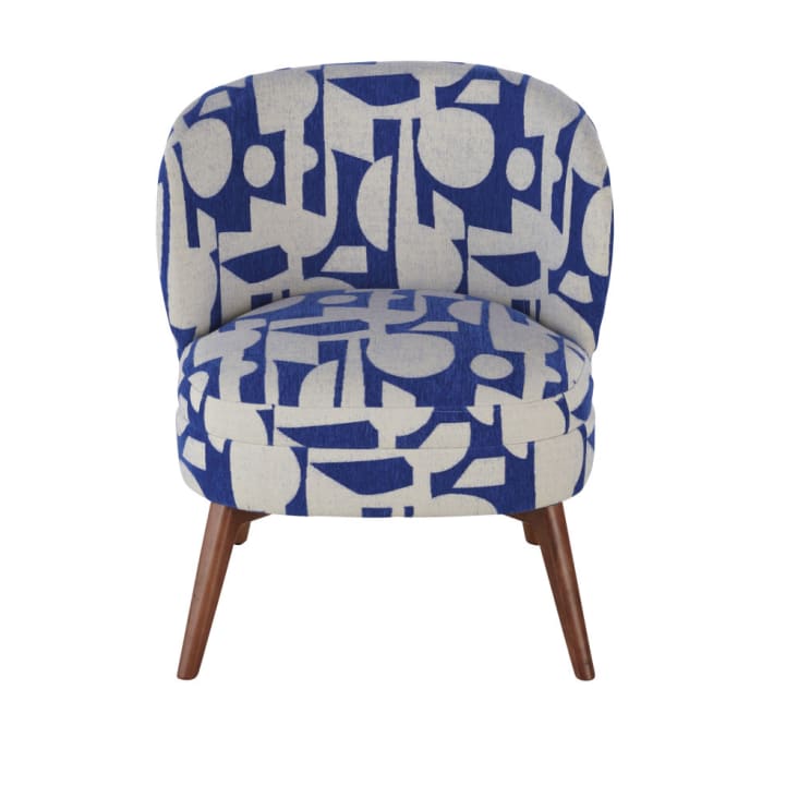 Maisons Du Monde Katie - Sillón De Tejido Jacquard Con Estampado Azul Y Crudo