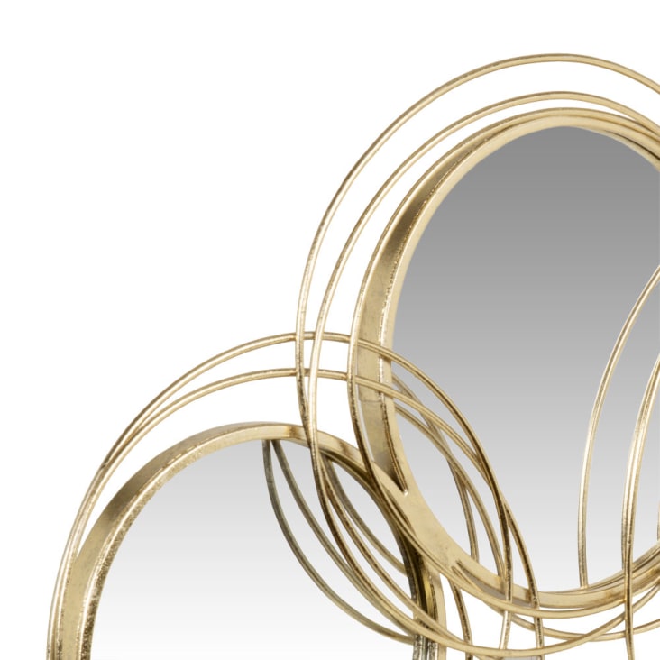 Maisons Du Monde KEMAL - Decoración De Pared De Metal Dorado Y Espejos 90x40