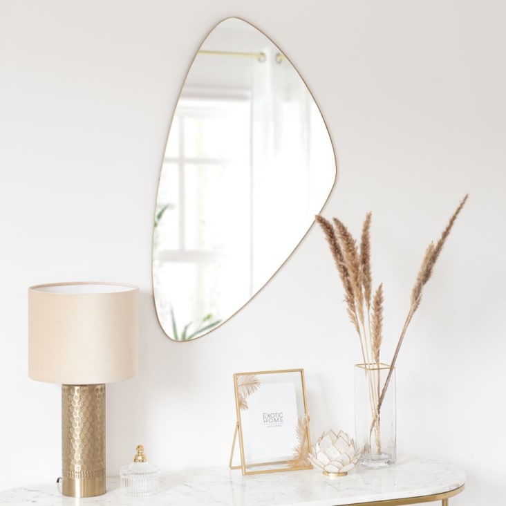 Maisons du Monde KENYA - Espejo de metal dorado 47x81