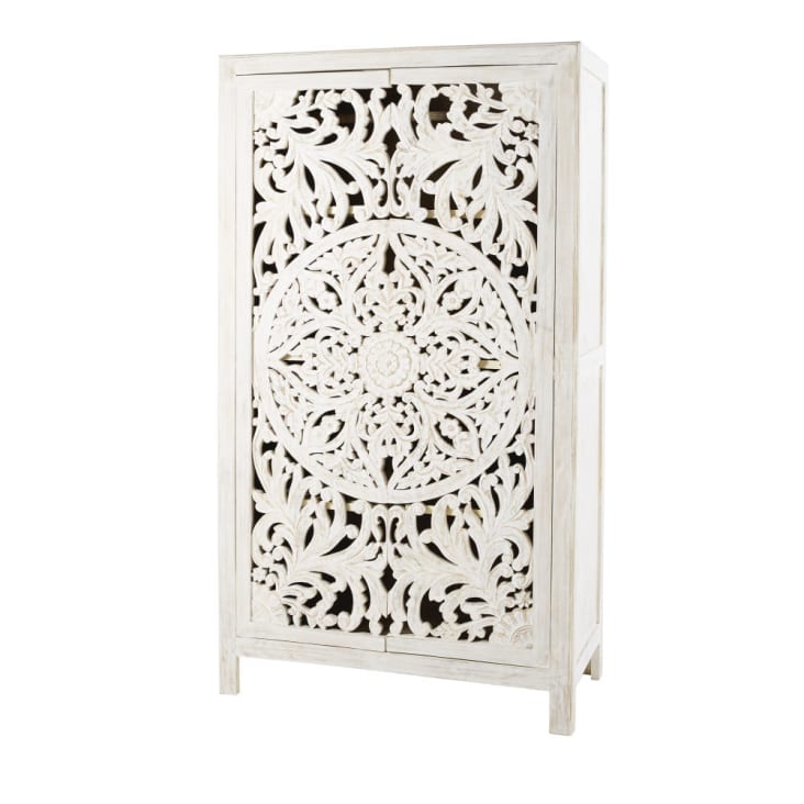 Maisons Du Monde Kerala - Armario Con 2 Puertas De Mango Macizo Tallado