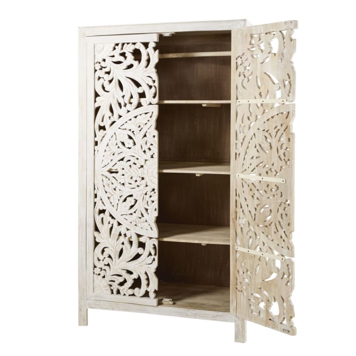 Maisons Du Monde Kerala - Armario Con 2 Puertas De Mango Macizo Tallado