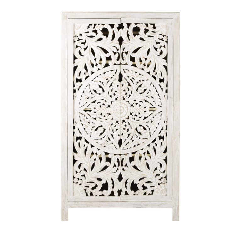 Maisons Du Monde Kerala - Armario Con 2 Puertas De Mango Macizo Tallado