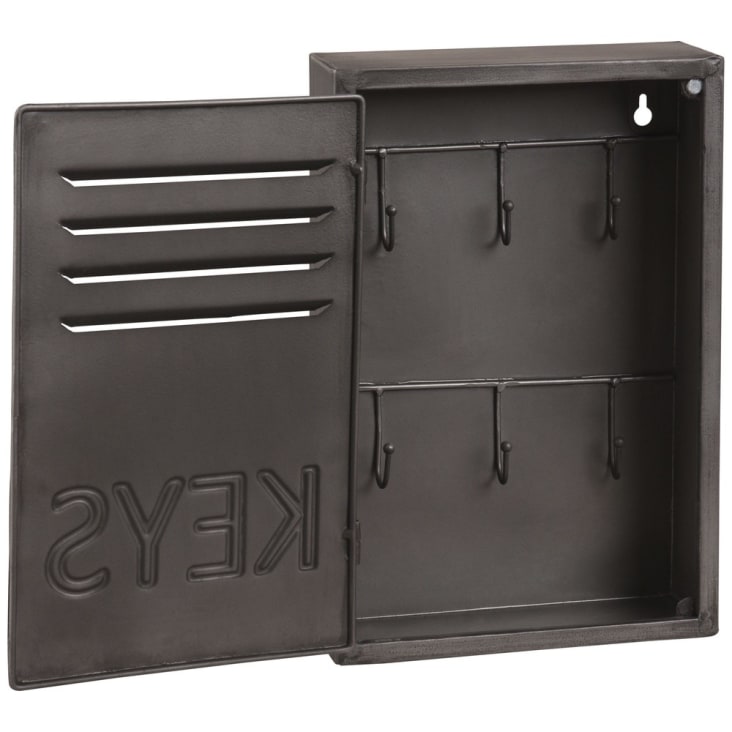 Maisons Du Monde KEYS - Caja De Llaves Industrial De Metal Gris