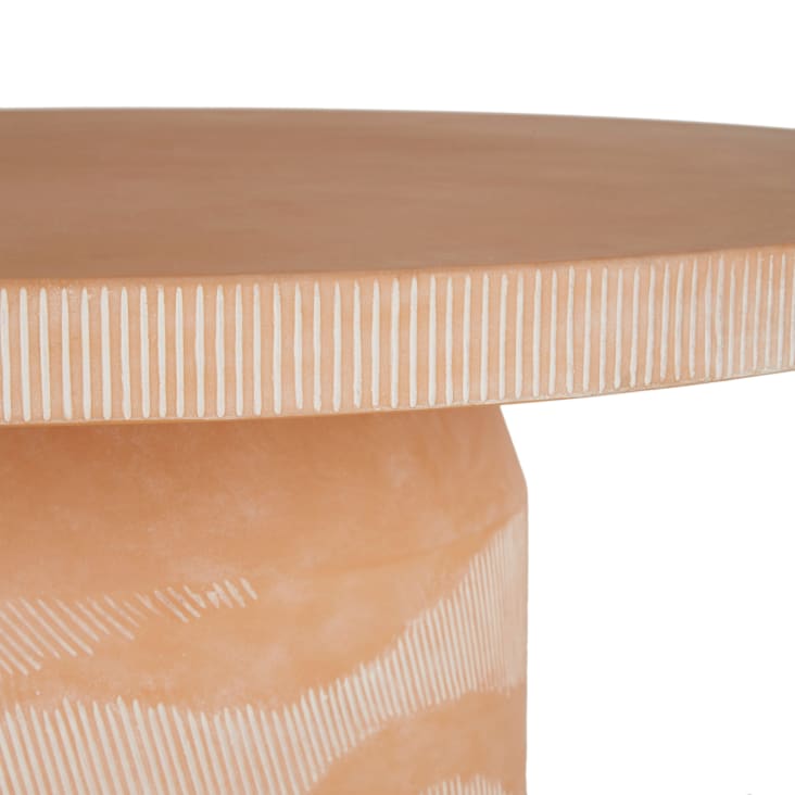 Maisons Du Monde Khalari - Mesa De Jardín Redonda De Fibra De Cemento Para 4 Personas D120 Cm