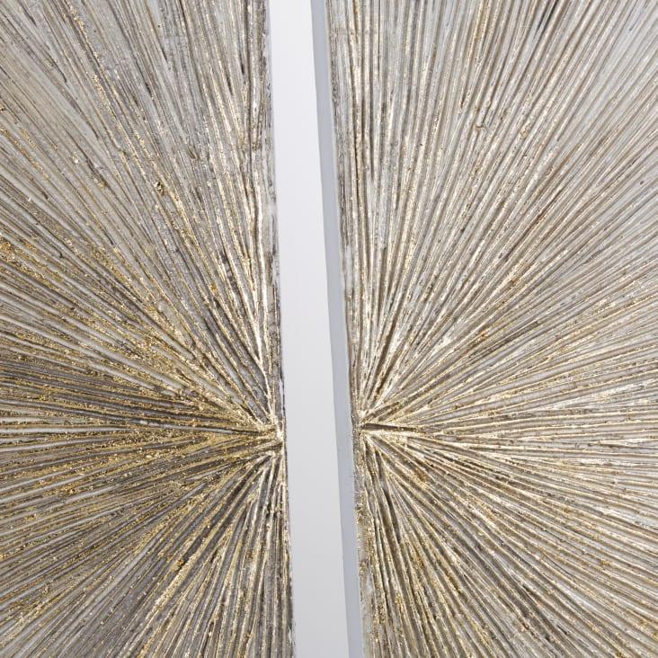 Maisons Du Monde KIARA - Lienzo Díptico Blanco Dorado Y Beige 160 X 120