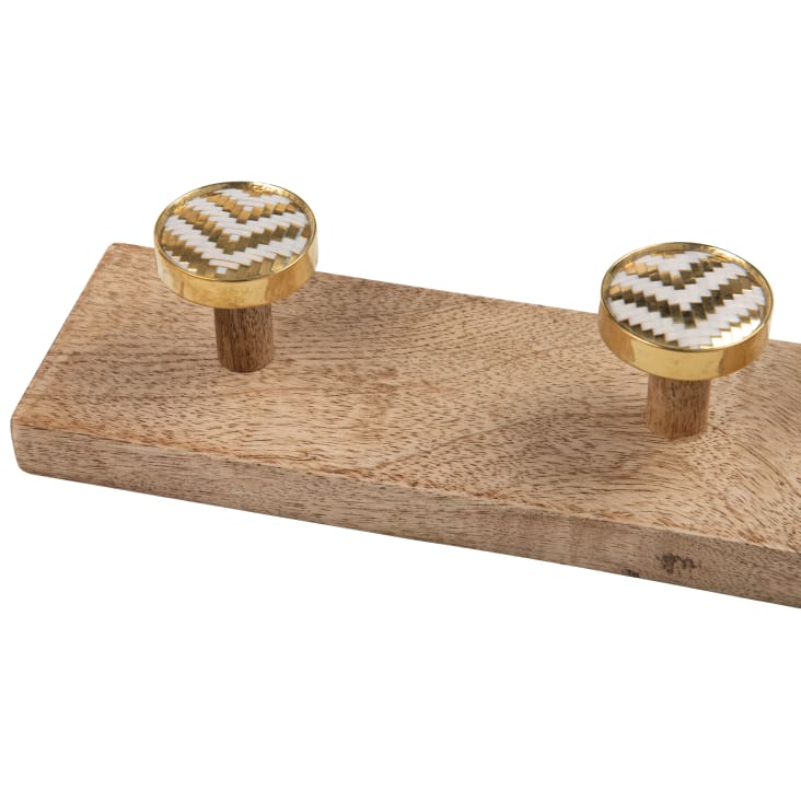 Maisons Du Monde KIARO - Perchero Con 4 Ganchos De Madera De Mango