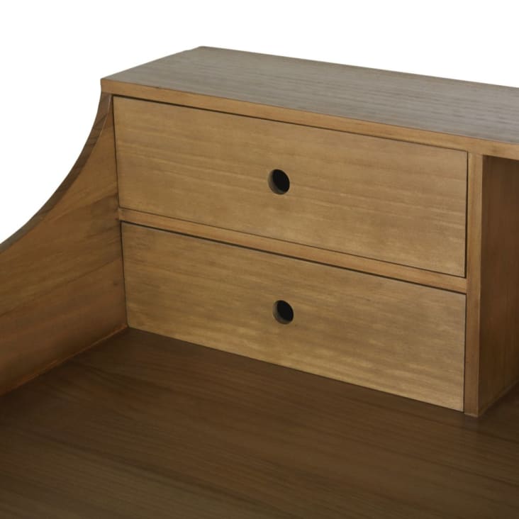 Maisons Du Monde Kina - Escritorio Con 4cajones Y 1hueco De Madera De Pino Y Metal Negro