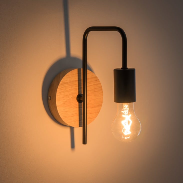 Maisons Du Monde Kobe - Aplique De Metal Negro Y Hevea