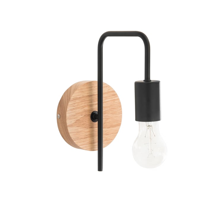 Maisons du Monde Kobe - Aplique de metal negro y hevea