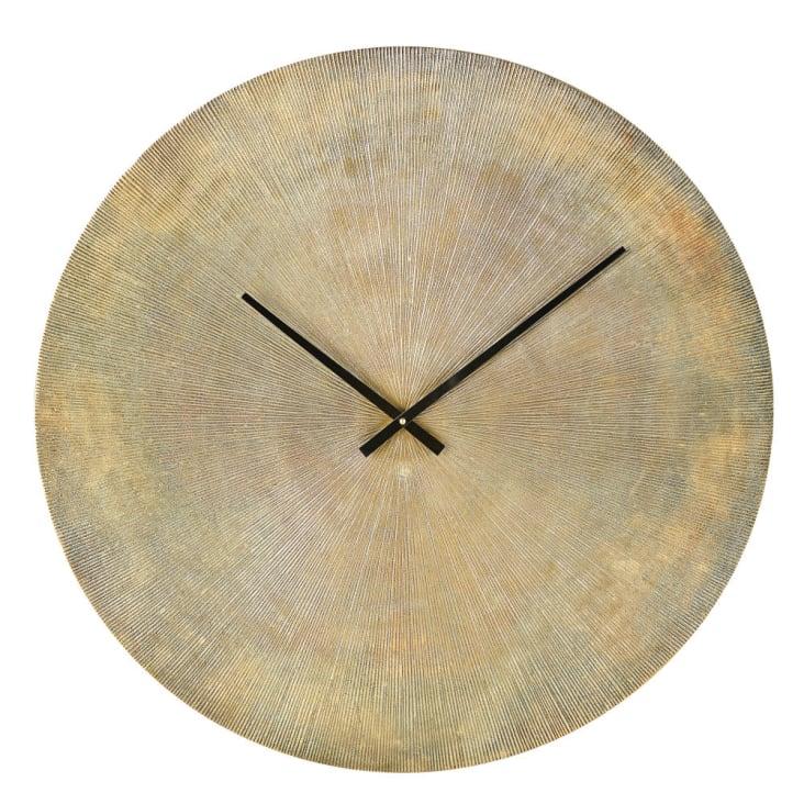 Maisons du Monde KOBE - Reloj de metal estriado de color latón D.74