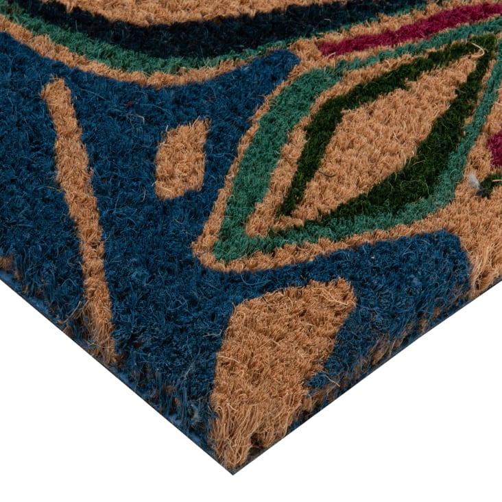 Maisons Du Monde Korina - Felpudo De Fibra De Coco Con Estampado De Follaje Multicolor 25x55