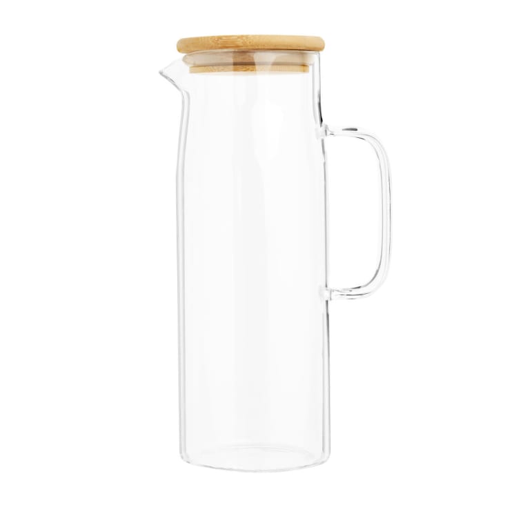 Maisons du Monde KRAFT - Jarra de cristal con tapa de bambú 1 2l