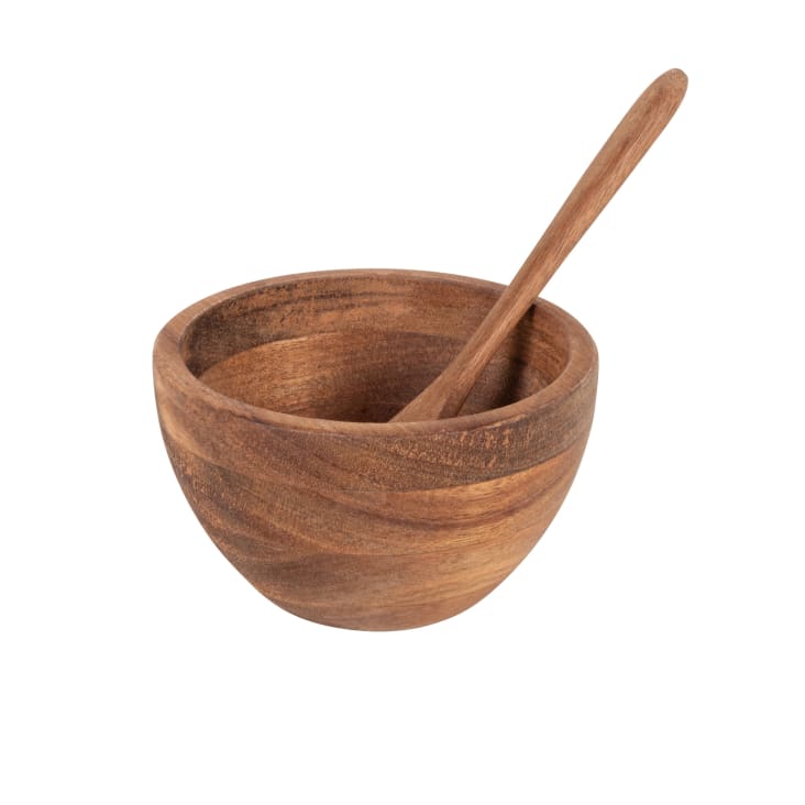 Maisons du Monde Kulu - Bol y cuchara de madera de acacia