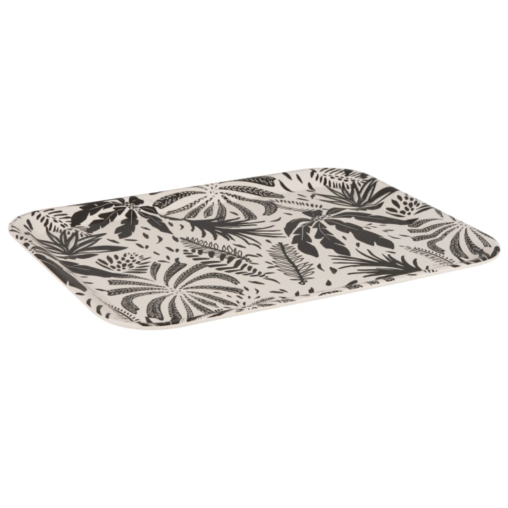 Maisons Du Monde Kunde - Bandeja De Bambú En Negro Y Blanco