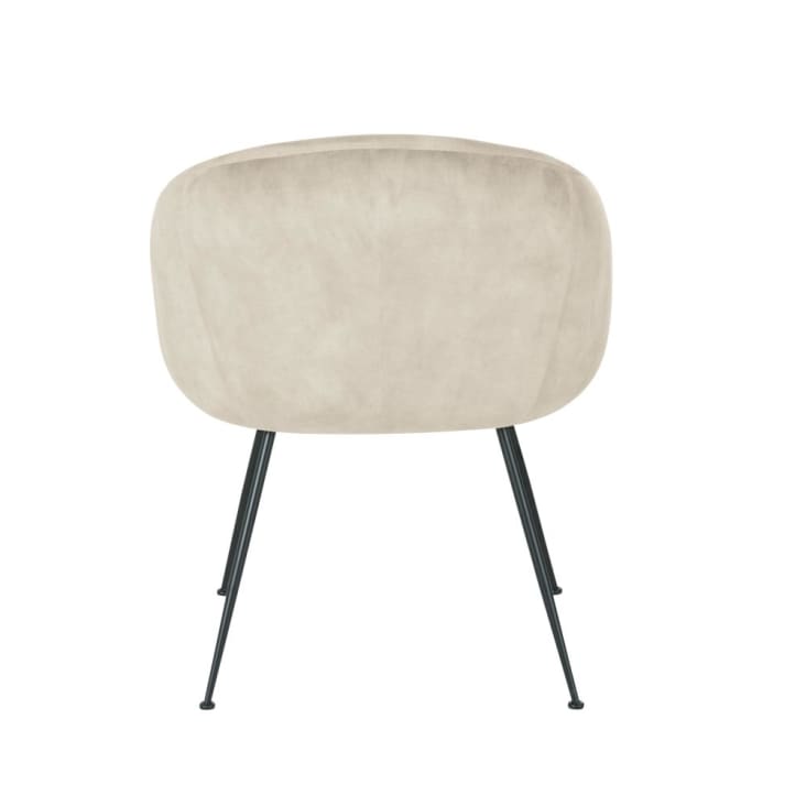 Maisons Du Monde Kyss - Silla De Terciopelo Beige Capuchino Con Reposabrazos