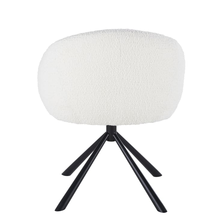 Maisons Du Monde Kyss - Sillón De Escritorio Giratorio De Tela En Crudo Efecto Lana Rizada Y Acero Negro