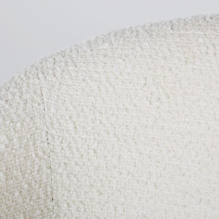 Maisons Du Monde Kyss - Sillón De Escritorio Giratorio De Tela En Crudo Efecto Lana Rizada Y Acero Negro