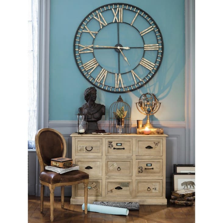 Maisons Du Monde La Vallière - Reloj Negro De Metal D.120