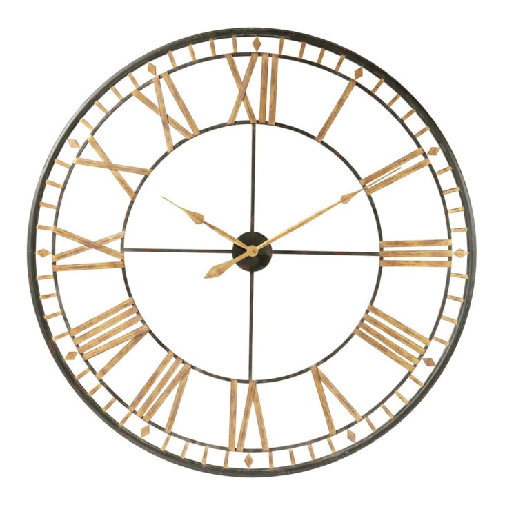 Maisons du Monde La Vallière - Reloj negro de metal D.120