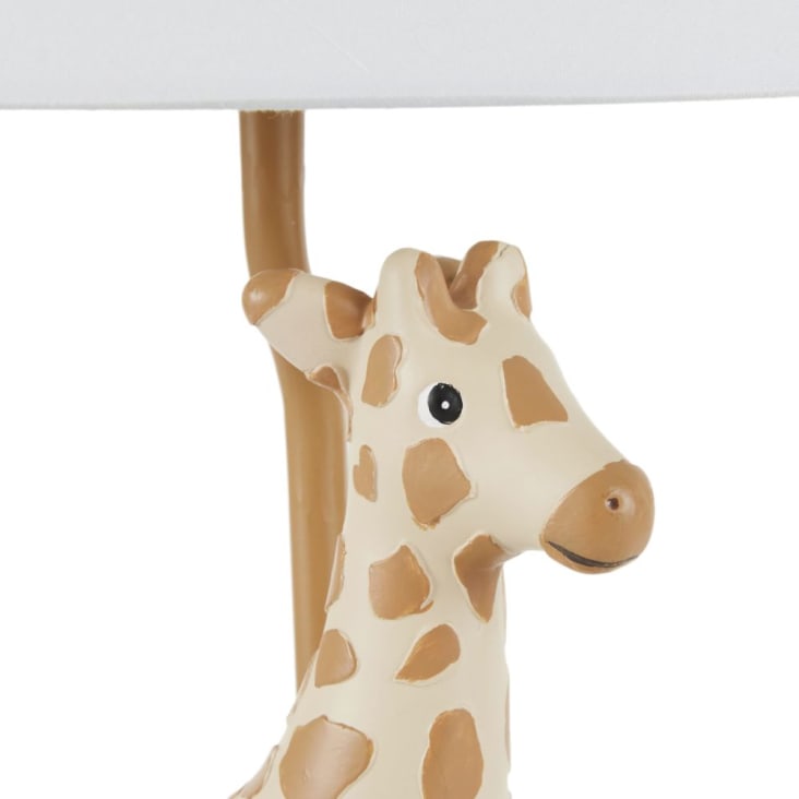 Maisons Du Monde Lámpara Con Figurita De Jirafa De Resina Y Pantalla De Tela Estampada Alt. 41