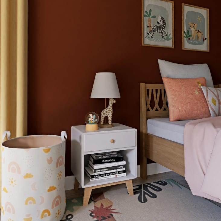 Maisons Du Monde Lámpara Con Figurita De Jirafa De Resina Y Pantalla De Tela Estampada Alt. 41