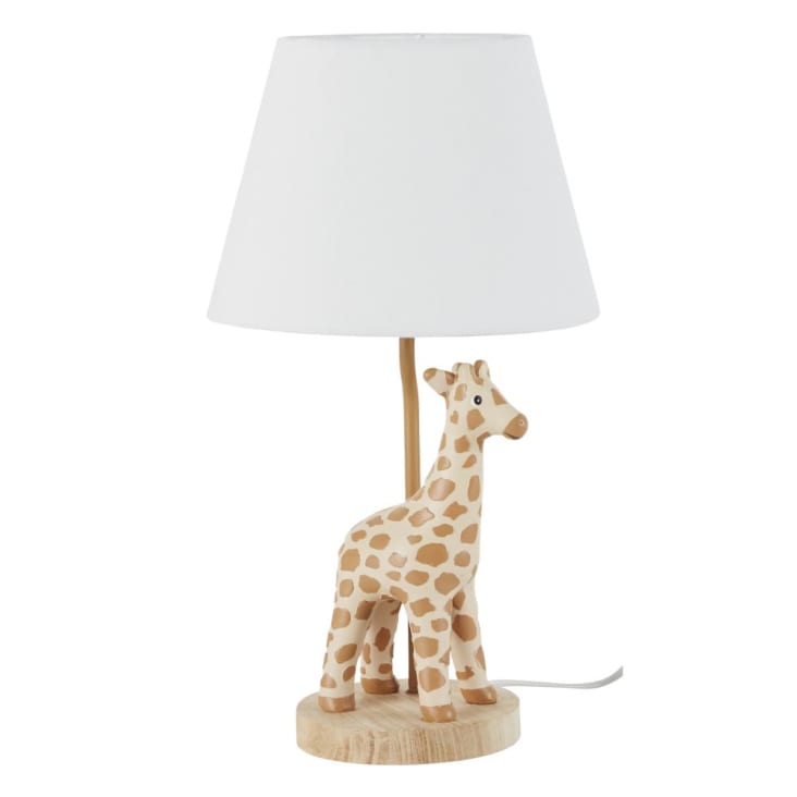 Maisons du Monde Lámpara con figurita de jirafa de resina y pantalla de tela estampada Alt. 41