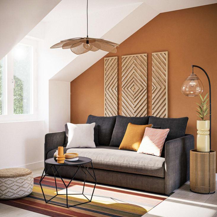 Maisons Du Monde Lámpara De Techo Con Diseño De Flor De Ratán Trenzado